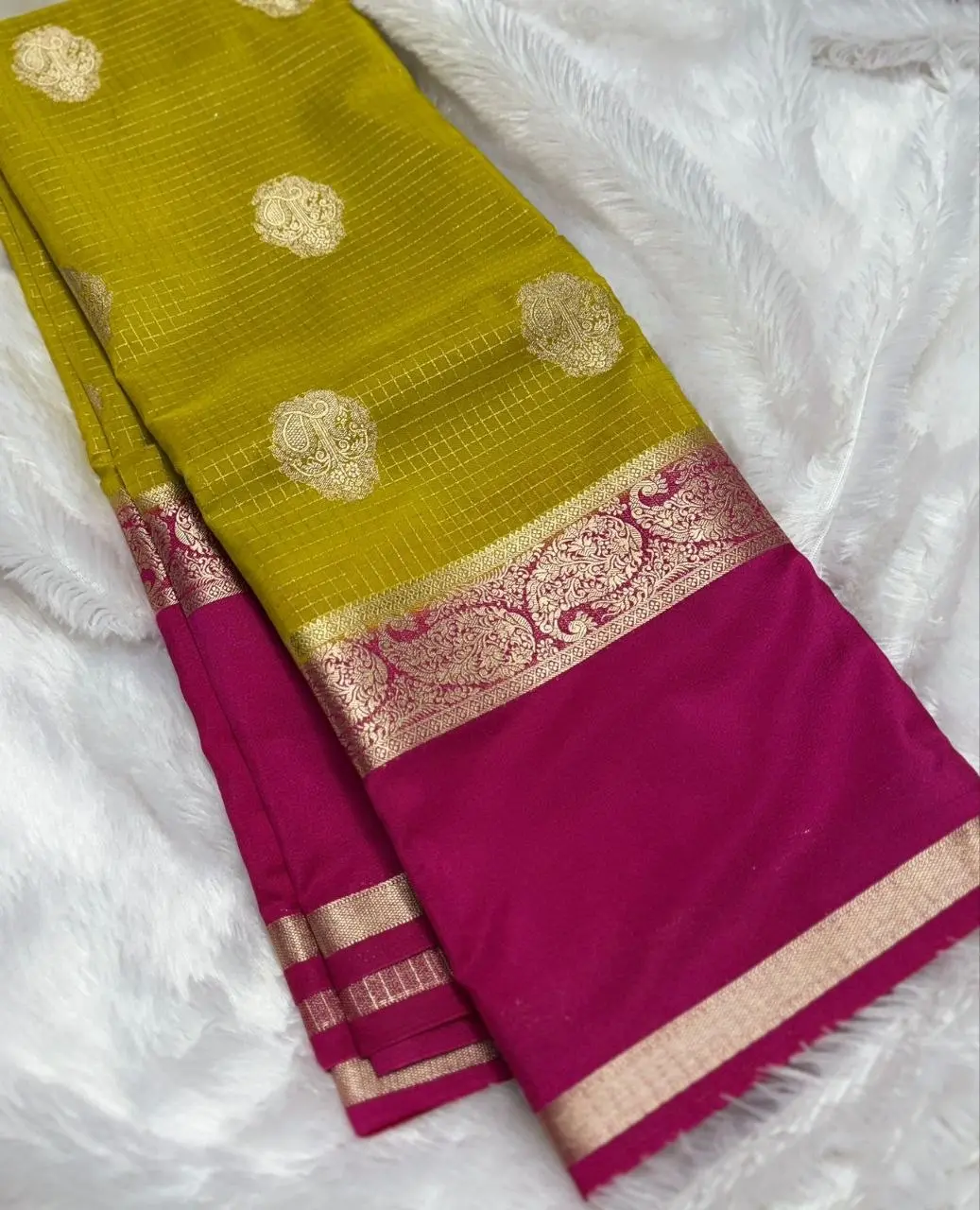 Emerald Gulabi Royale with Antique Gold Zari Mysore Silk Saree